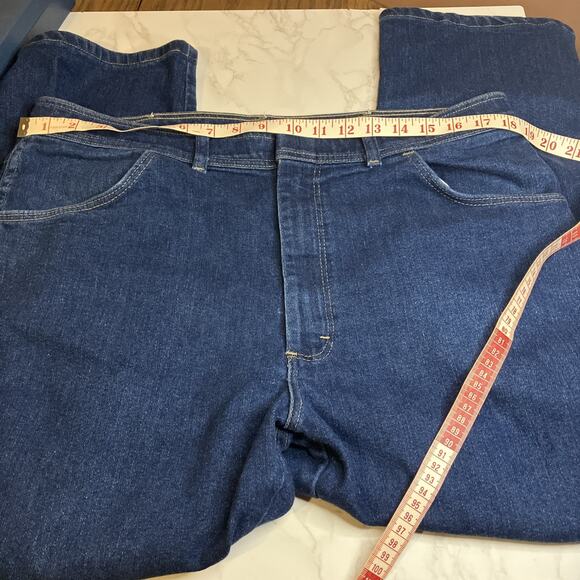 Vtg WRANGLERS Stretch Denim Mens Jeans Pants Red Tab USA - 36x 24 Altered - Picture 5 of 12